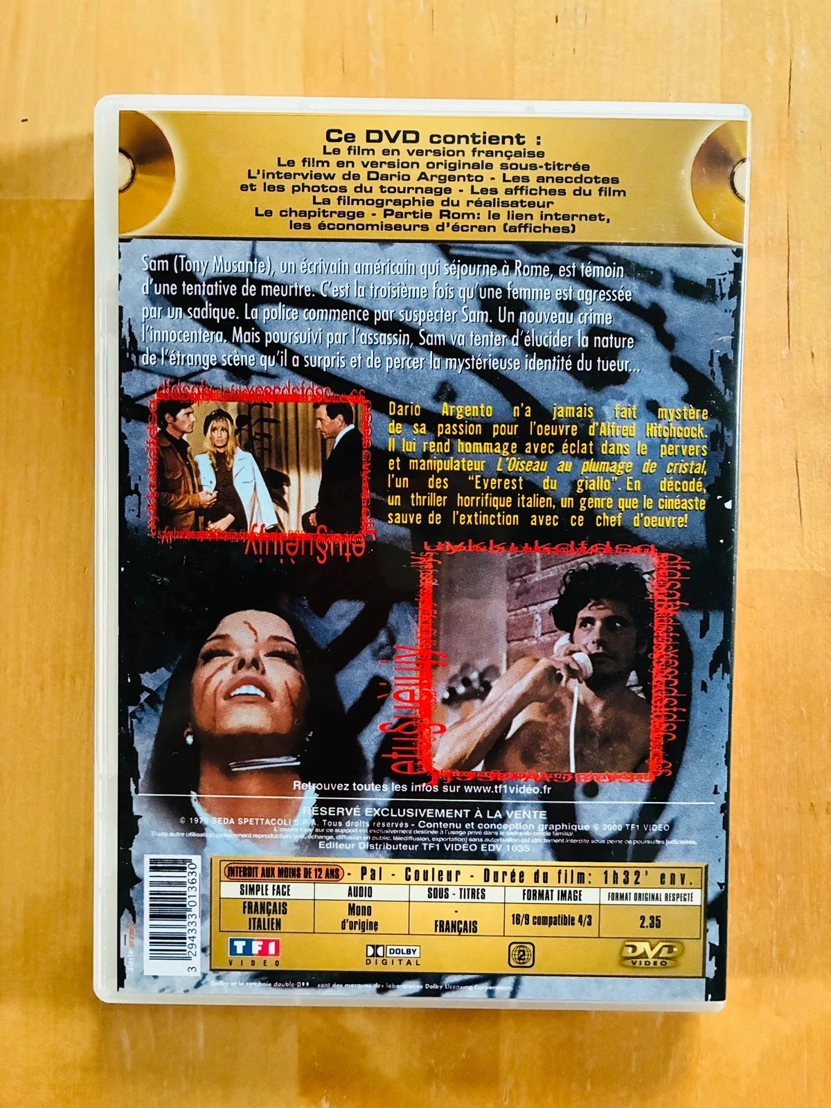 DVD El pájaro de plumas de cristal de Dario Argento. – photo 3
